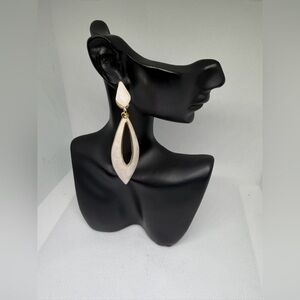 Elegant Gold and Cream Drop Earrings